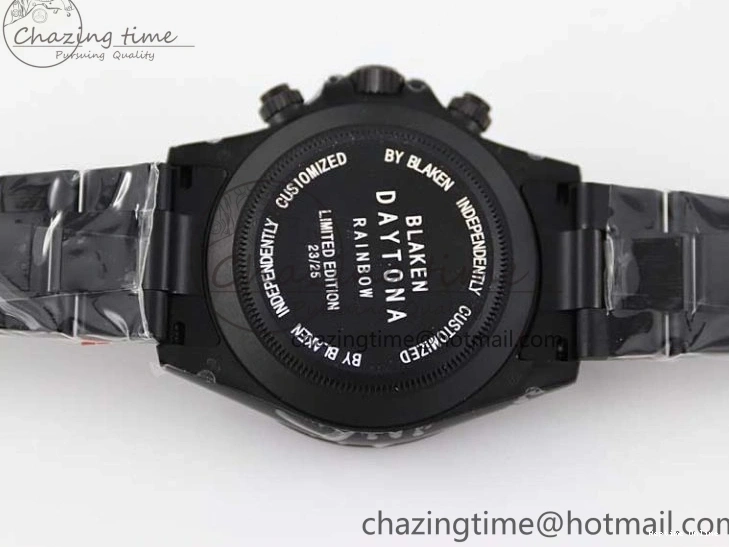 0515 Functional Daytona All Black PVD TWF Best Edition Rainbow Diamonds Bezel Black Dial on PVD Bracelet A 2449